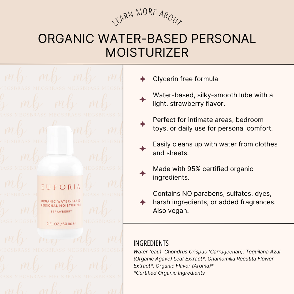 Water Based Personal Moisturizer - Organic Strawberry